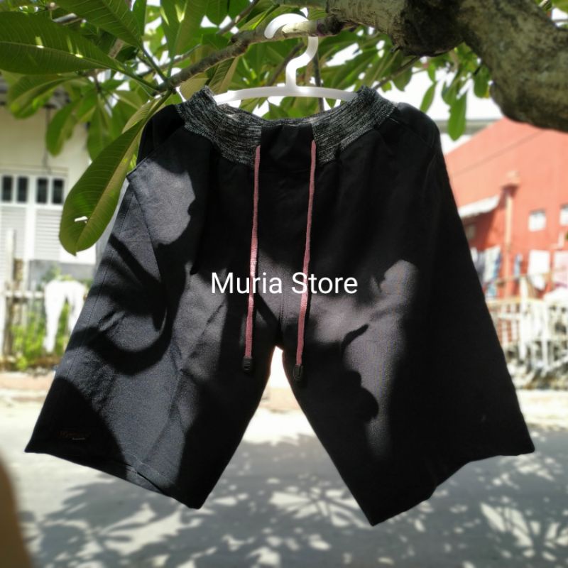 Celana Chinos Pendek Pria Tali Pinggang Kolor Twill Harga Promo Celana Pendek Hitam