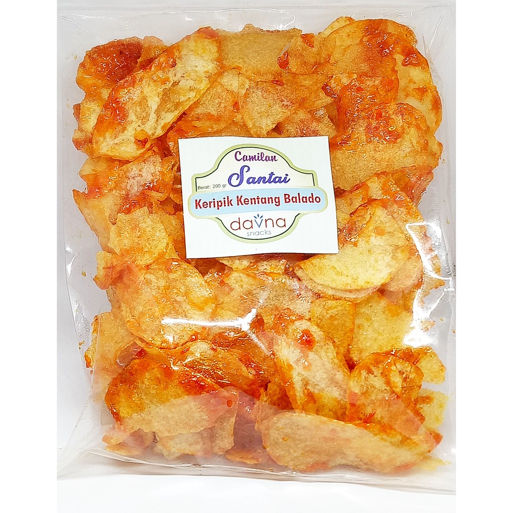 Keripik Kentang Balado 200 Gr Keripik Kentang Pedas Manis Asin Davna Shopee Indonesia