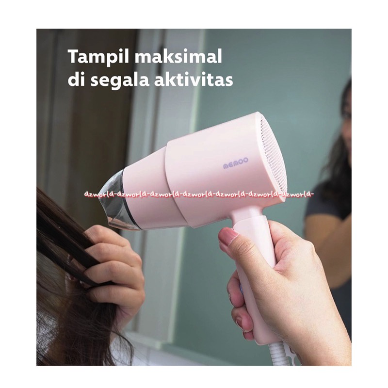 Memoo Hairdryer Portable Handle Gagang Bisa Dilipat Ditekuk Hair Memmo Memo Pengering Rambut