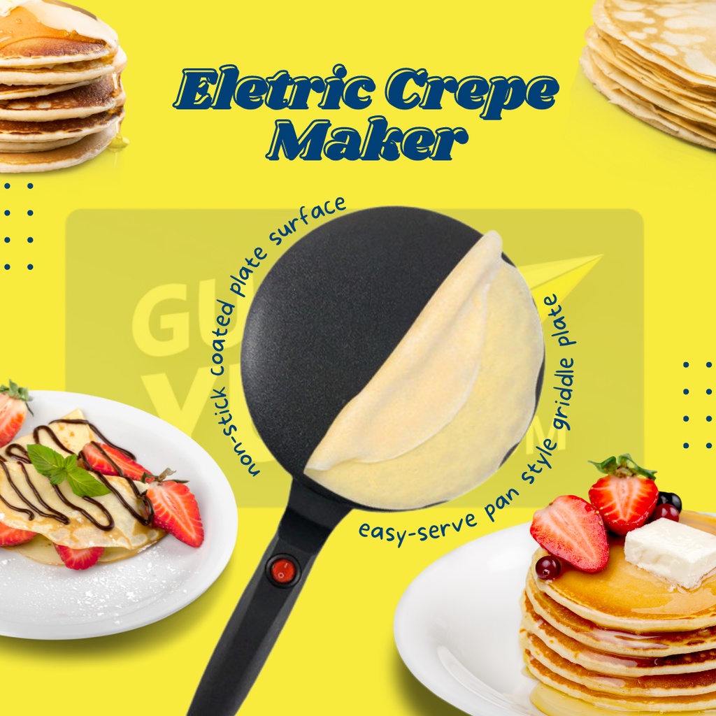 Electric Crepe Maker Alat Pembuat Crepes Lumpia [Ready Stock] Crepes Maker Alat Pembuat Crepe / Kulit Risol, Lumpia, Martabak