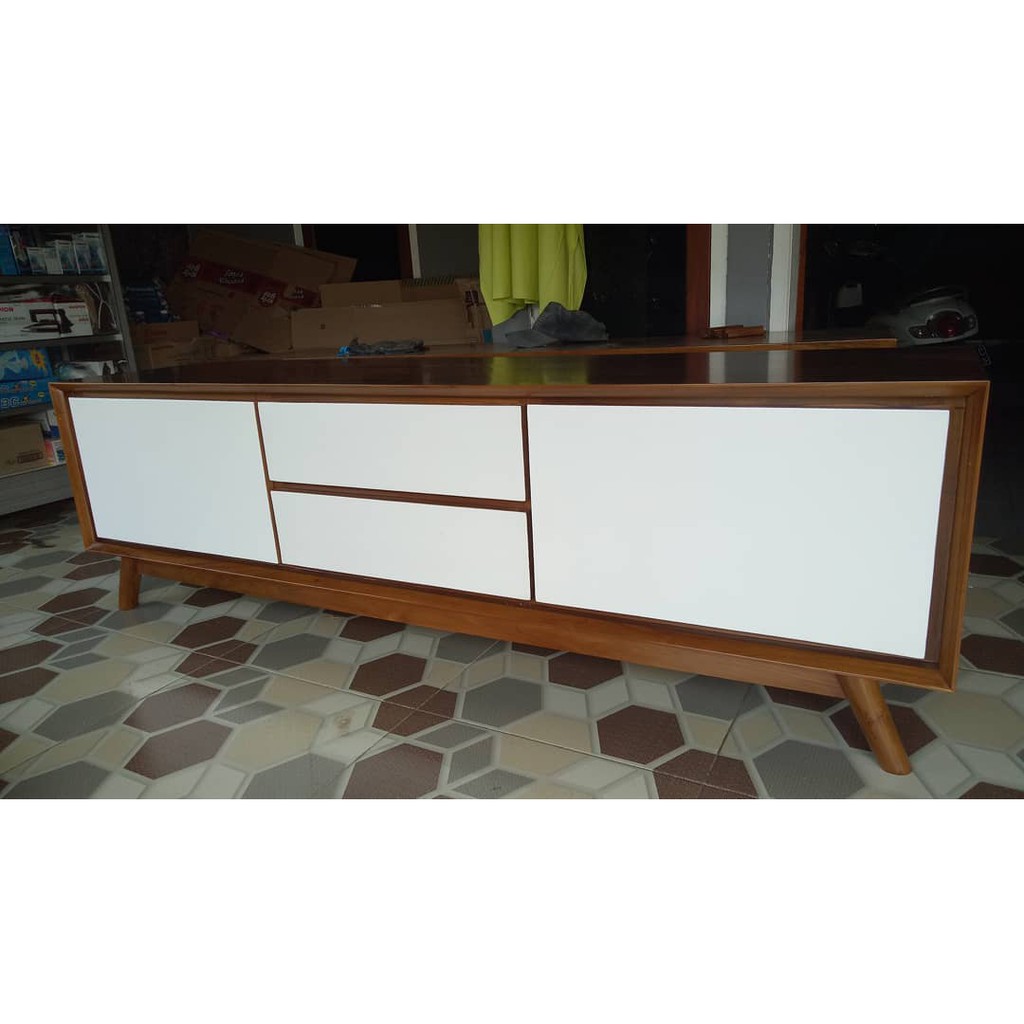meja tv kayu jati nakas tv kayu jati drawer kayu jati