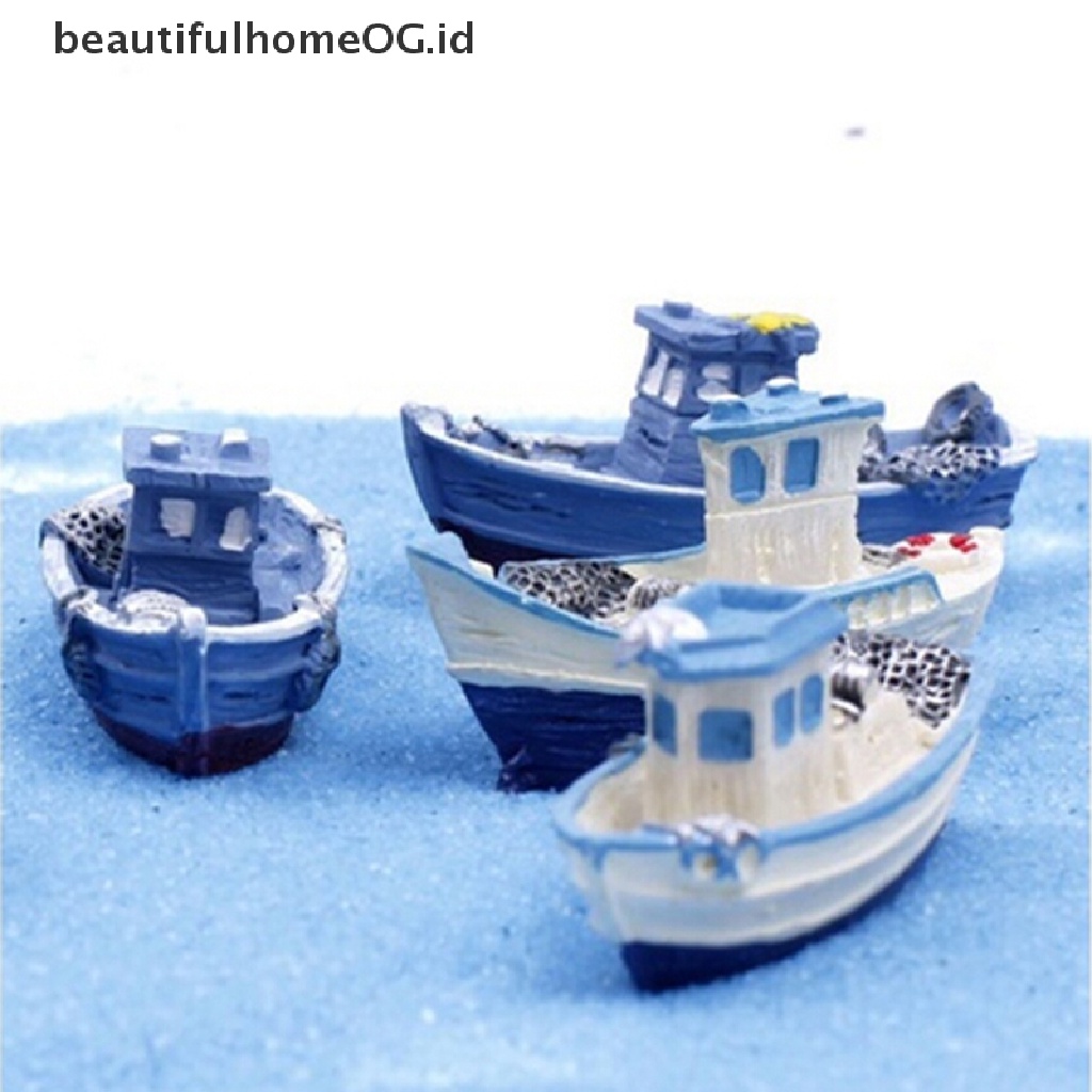 1pc Miniatur Kapal Yacht Untuk Dekorasi Taman