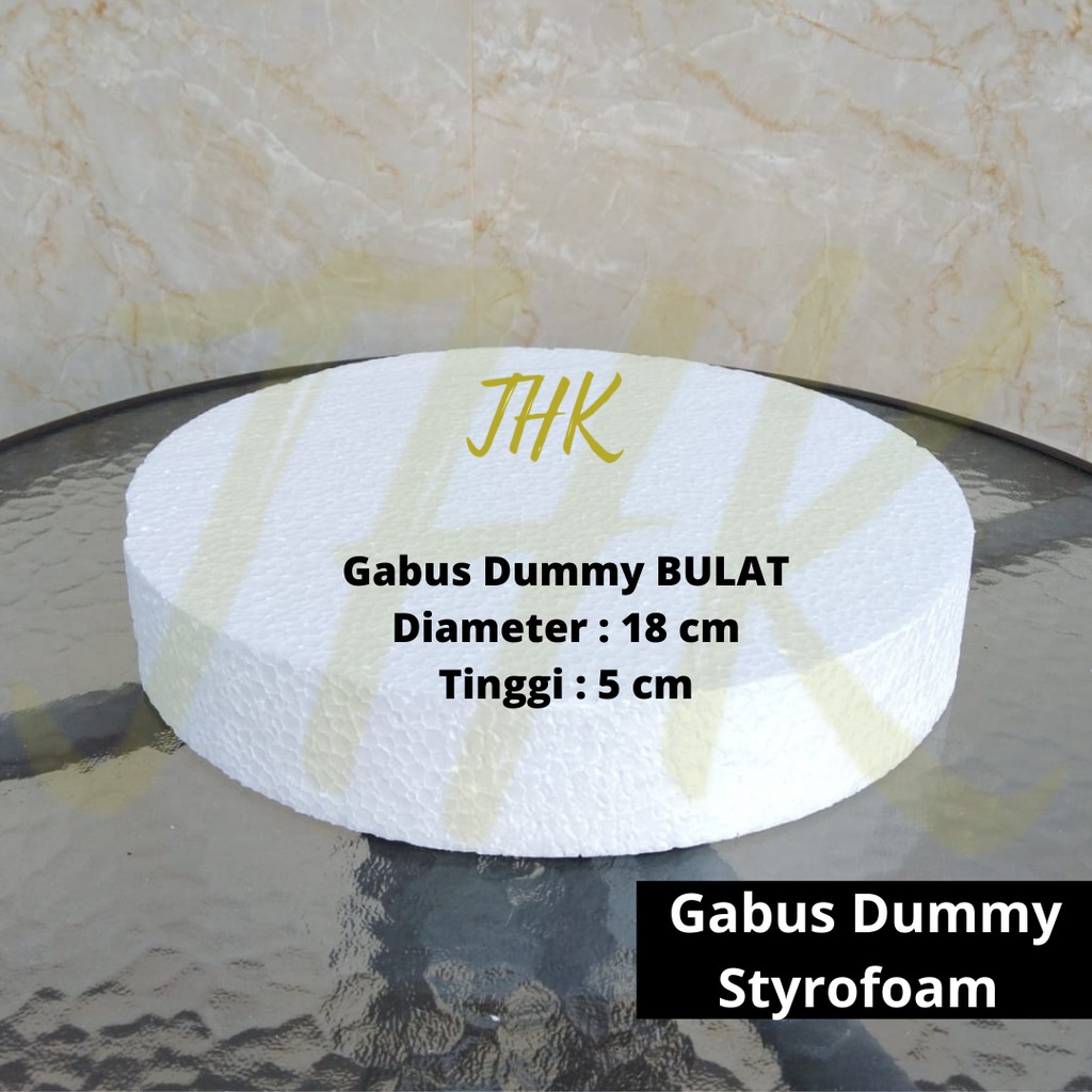 DCB0518 - T05 D18 Gabus Dummy Cake Styrofoam Bulat Tinggi 5 cm Diameter 18 cm
