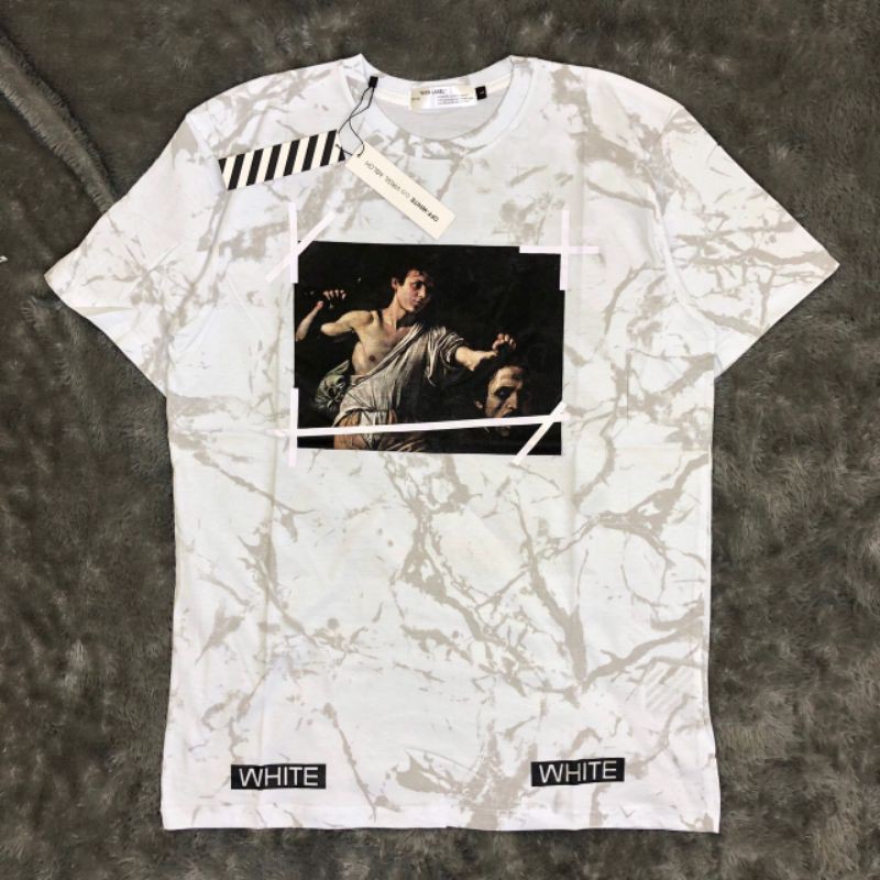 TSHIRT KAOS BAJU OFFWHITE MARBLE WHITE HIGH PREMIUM LIKE ORI