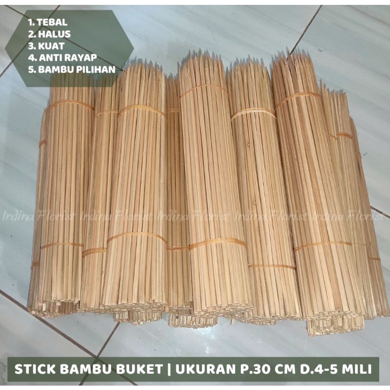 [30 cm] Tusuk sate / Stick Bambu Jumbo | HALUS TEBAL untuk bahan buket uang / snack