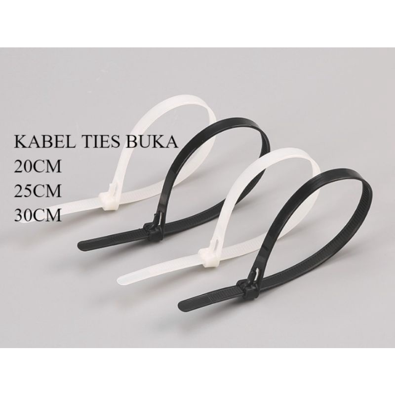 

Kabel Ties Bisa Buka / Reusable Cable Ties 20cm/25cm/30cm/ PUTIH/ 25 CM