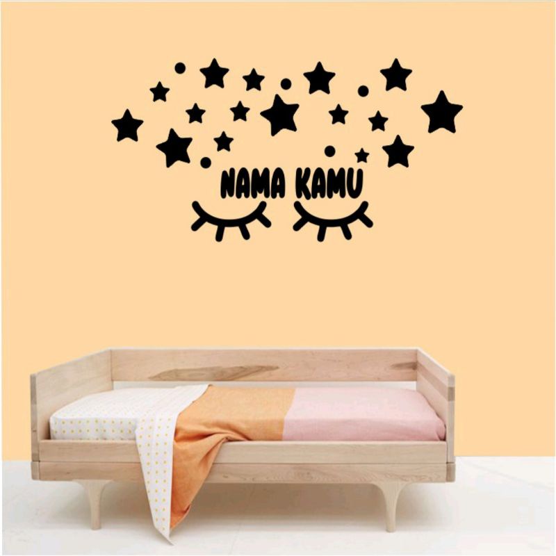 Wall sticker custom / sticker sleepy eye eyes custom / hiasan dinding murah