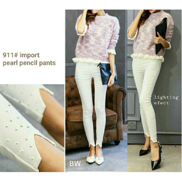 

911# pensil pants mutiara tembak