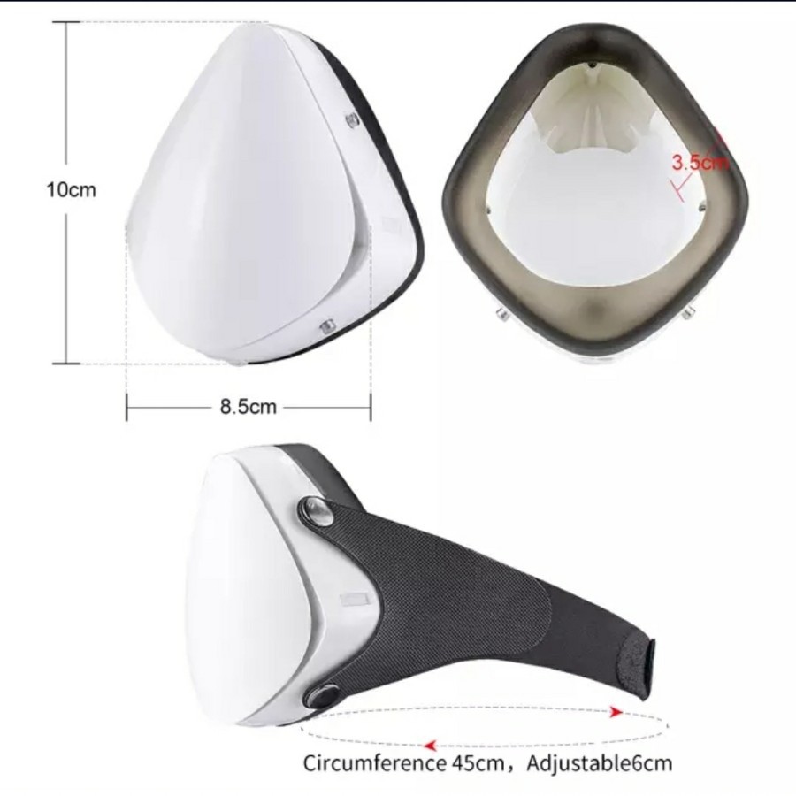 Masker Electric rechargable  Smart Mask with air flow Fan dengan Velcro head Strap