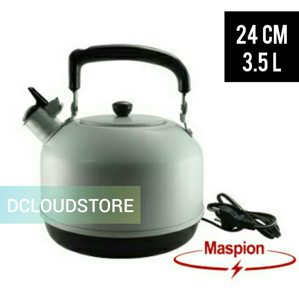 Teko Listrik MASPION 24 cm 3,5 Liter Whistling Electric Kettle Air Panas Bunyi MG-5824