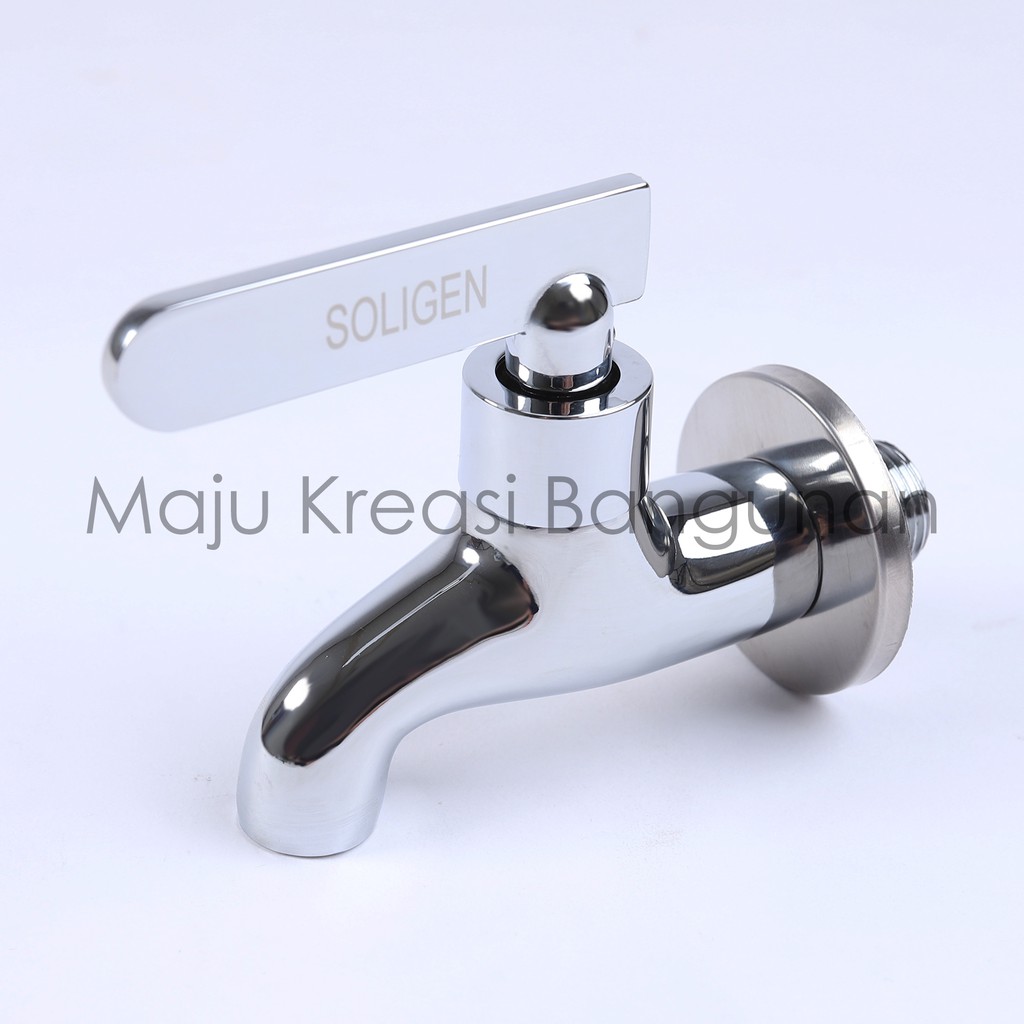 Kran Taman Kuningan SOLIGEN Keran Tembok Air 502 507 Engkol 1/2&quot; 1/2 Inch Inci Brass 1/2Inch 1/2Inci