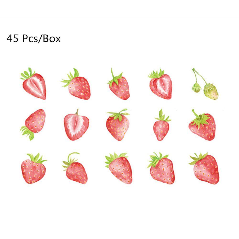 Preva Stiker Strawberry New DIY Perlengkapan Sekolah Isi 45pcs/Box