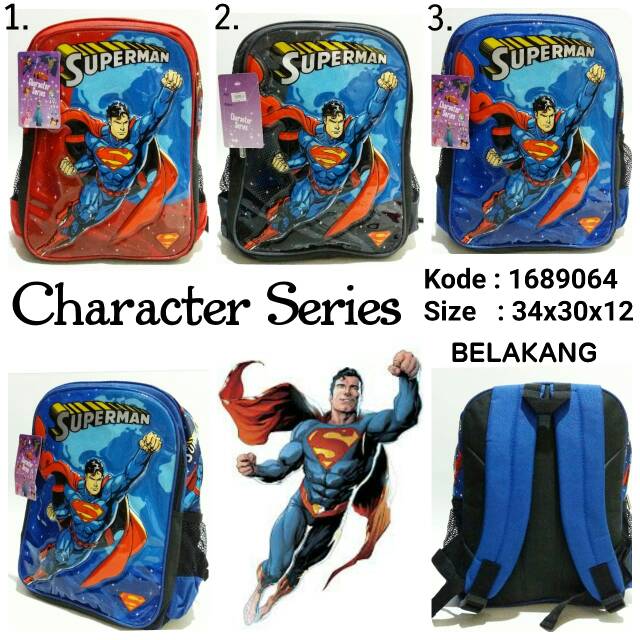 Tas sekolah ransel backpack anak cowo karakter superman CS1689064 termurah