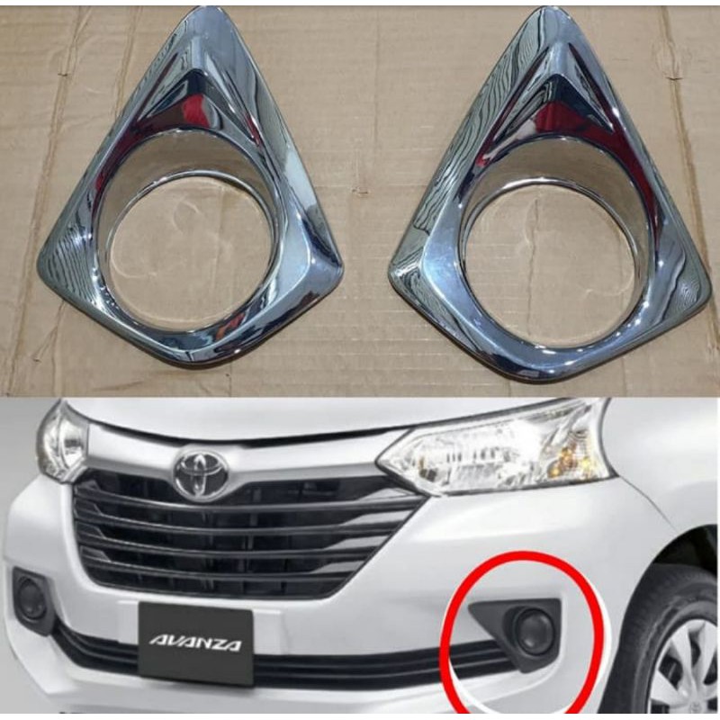 Ring cover foglamp grand avanza 2015 2018 chrome model tempel