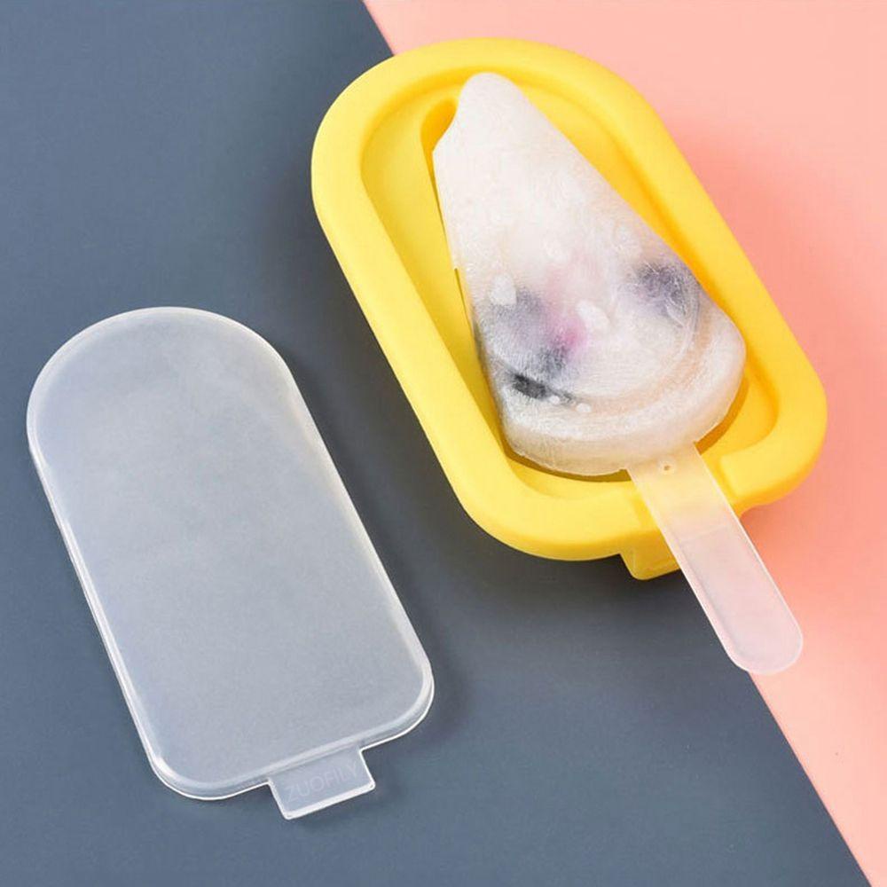 [Elegan] Cetakan Es Krim Silikon Nanas Dengan Tutup Dan Stik Gadget Dapur Buah Ice Pop Maker