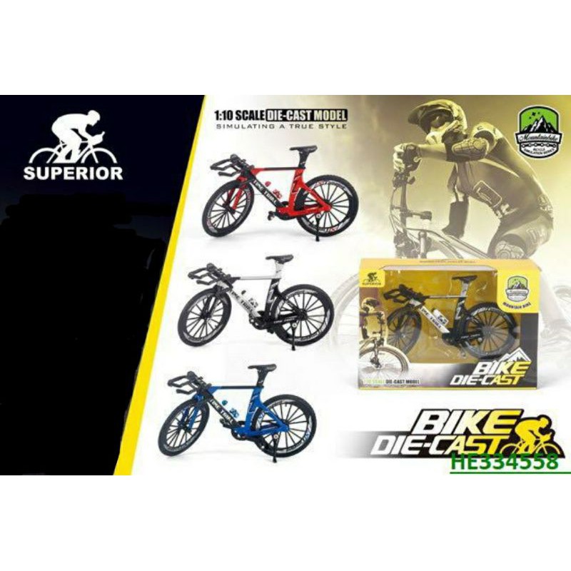 Miniatur Sepeda Diecast Sepeda Balap Roadbike Skala 1:10 Bahan Alloy