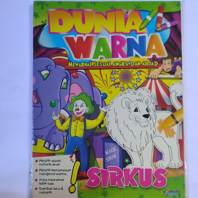 buku Keterampilan anak. dunia warna, mewarnai sesuai angka dan abjad