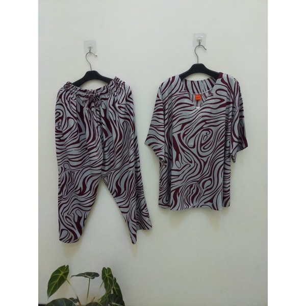 STELAN RAYON ANDIN ZEBRA(COD)ONE SET TERBARU/ONE SET WANITA/ONE SET VIRAL KEKINIAN