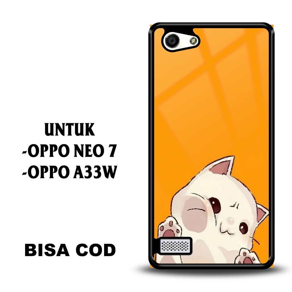 LARIS Case Hardcase OPPO A33W NEO 7 Case KUCING GLOSSY 2D Case - Cassing Handphone Untuk Pria , Wani