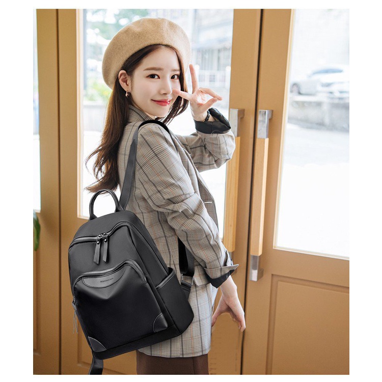 Satu7an T245 Tas Ransel Wanita Fashion Korea Style Tas Punggung Cewek Kantor Kerja Sekolah Kuliah Outdoor Trendy Backpack Women Nilon