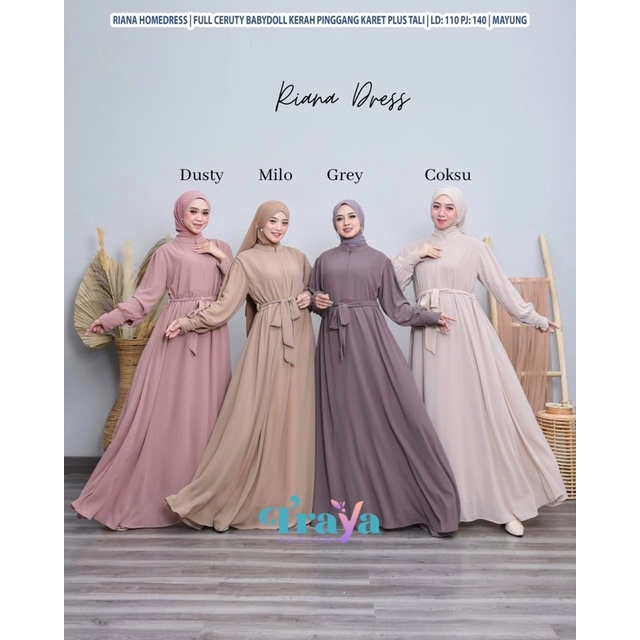 Riana Dress // Gamis Polos // Gamis Syar’i // Dress Mayung