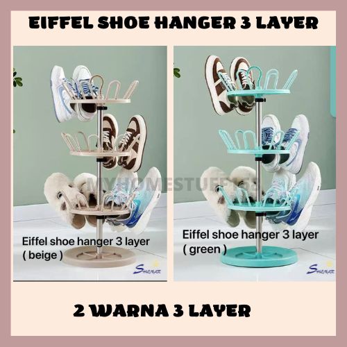 SHENAR RAK JEMURAN PENGERING SEPATU SANDAL / RAK SEPATU SANDAL GANTUNG PUTAR SUSUN TOWER / EIFFEL SHOE HANGER