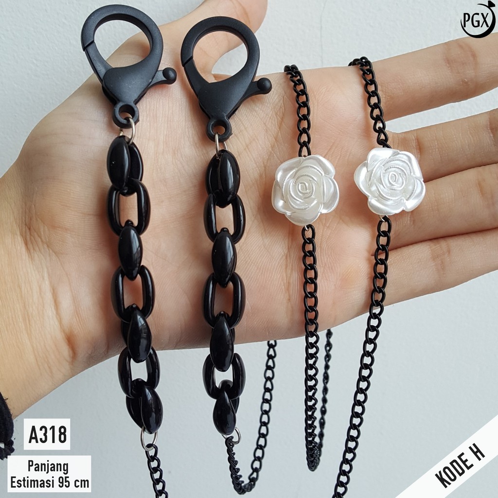 PGX Strap Masker 2in1 Konektor Headloop Tali Masker Kalung Masker Rantai Aksesoris Fashion - A318