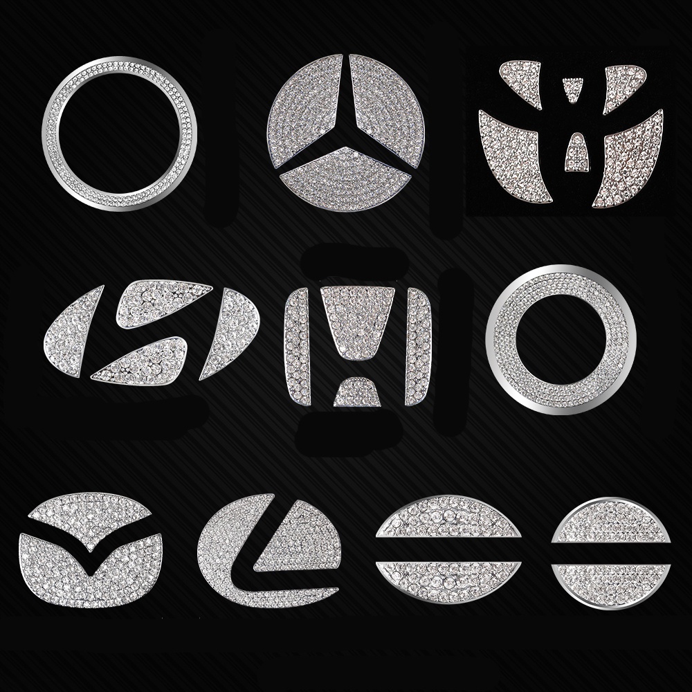 Shine Stiker Emblem Logo Mobil Untuk Dekorasi Interior Audi Toyota Honda Nissan