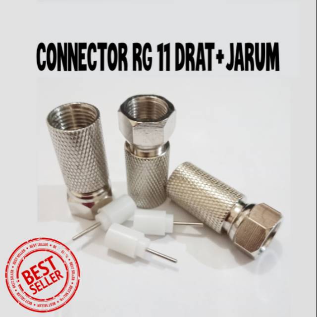 Connector RG 11 Drat Jarum konektor RG 11