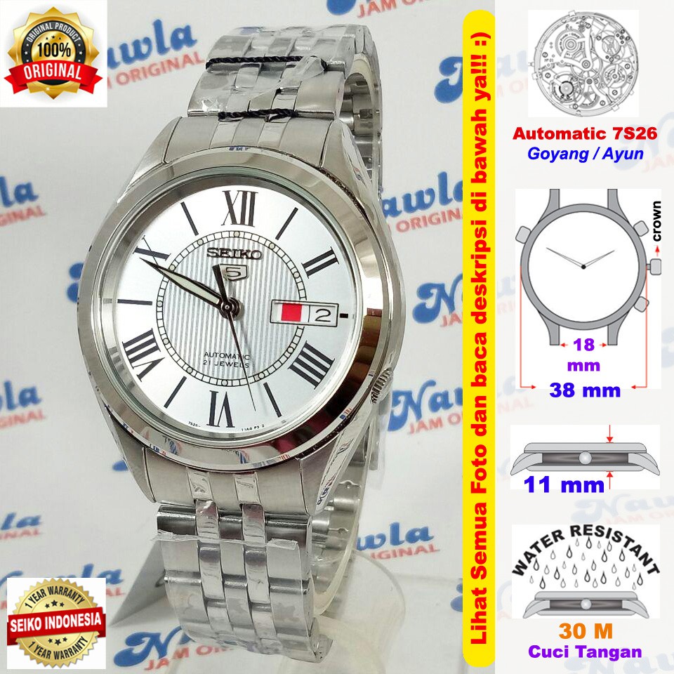 Seiko 5 SNKL29K1 Automatic Roman Marker - Jam Tangan Pria SNKL29