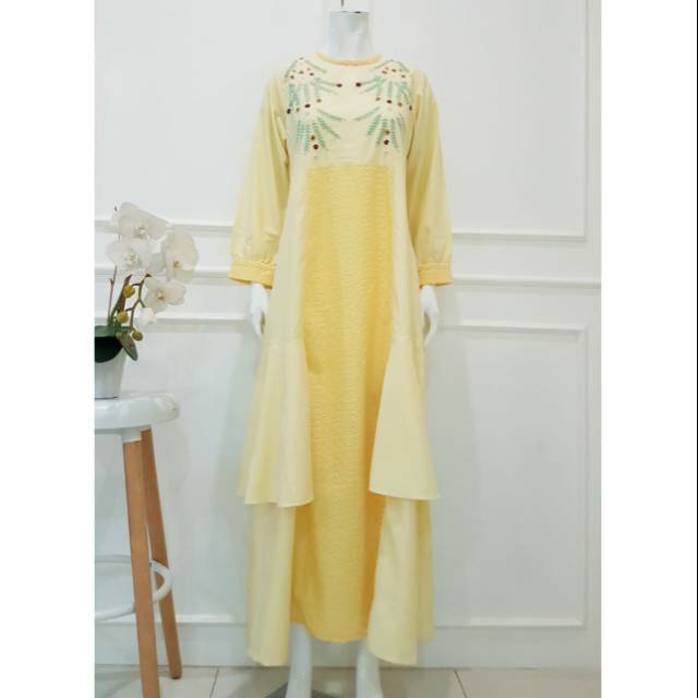 Gamis ima toyobo kombinasi katun bordir by edness Kayla (booked)