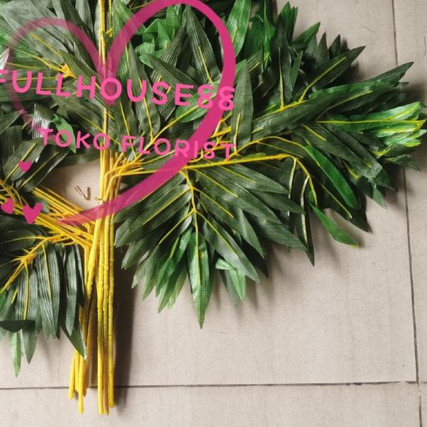 Daun Artificial / Daun Hias / Daun Plastik / Daun bambu kuning