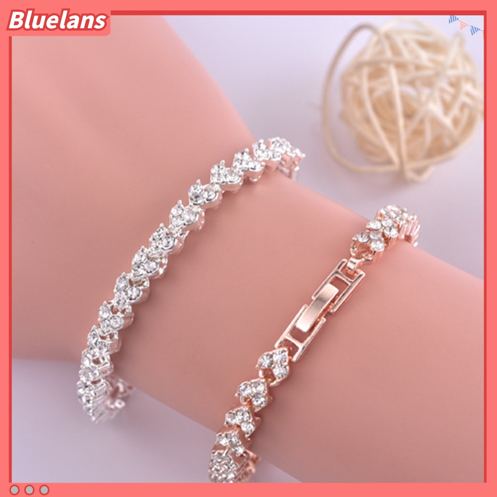 Gelang Bangle Adjustable Aksen Berlian Imitasi Untuk Wanita