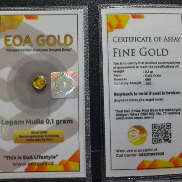 EOA GOLD berat 0,1 gram