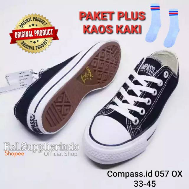 SEPATU COMPASS ORIGINAL PLUS KAOS KAKI / COMPASS 057 OX