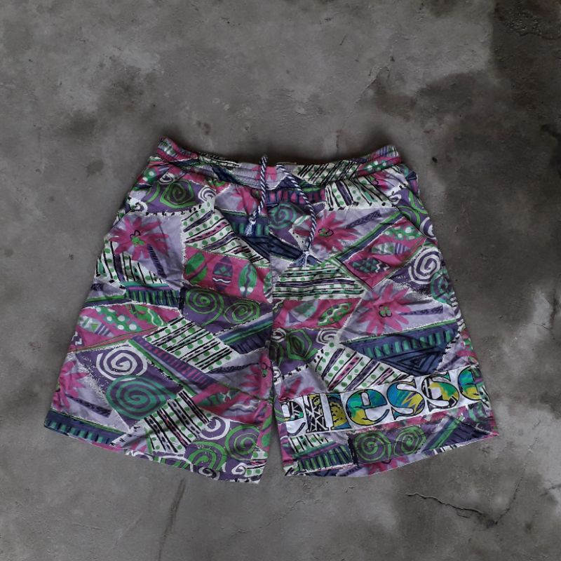 VINTAGE 90S ELLESSE TROPICAL PRINTED SHORT (CELANA VINTAGE ELLESSE)