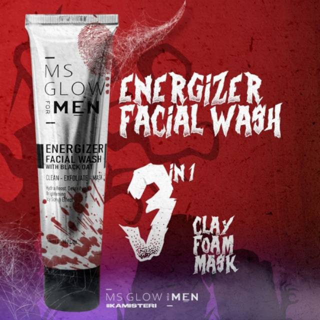 FACIAL WASH MS GLOW FOR MEN | PEMBERSIH WAJAH PRIA