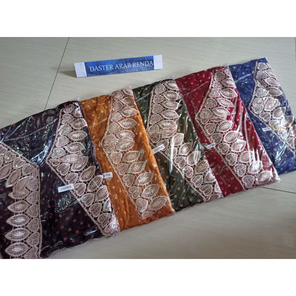 Daster Arab Renda Pita Motif Polkadot Lengan Pendek