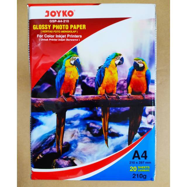 Joyko Glossy Photo Paper GSP A4 210gr/ Kertas Foto Mengkilap Murah