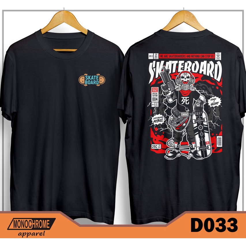D033 Kaos Baju Skate Skater Skaters Skateboard Distro Pria