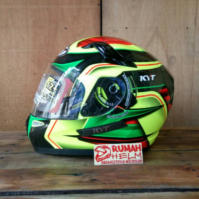 KYT K2rider Super Fluo #2 Carbon yellowfluo original K2R bukan vendetta Falcon R10 ongkir 2kg