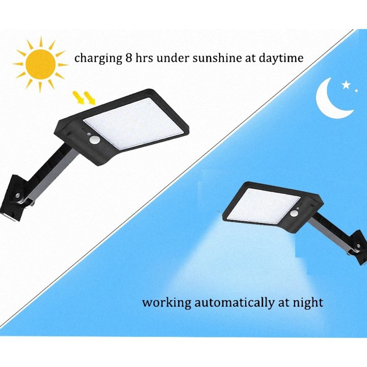 SL-Z48 - 800 Lumens Motion Sensor 48 LED Solar Lamp Light with Remote