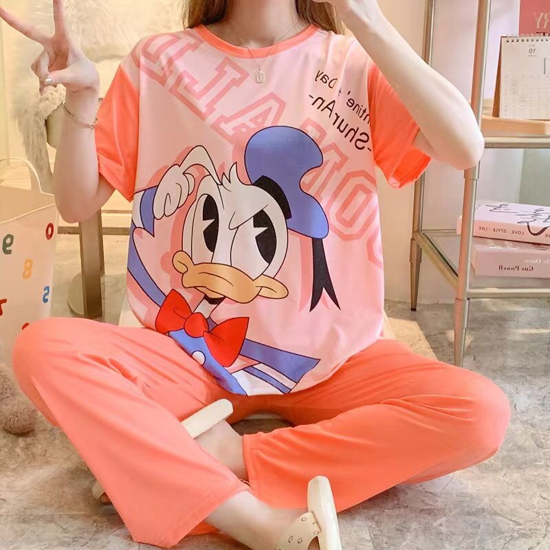 Blackpink Set Piyama Wanita Setelan Baju Tidur Lengan Pendek Import Motif Kartun 4006