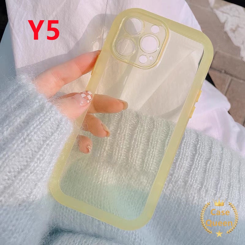 Soft Case TPU Transparan Warna Permen Fluorescent Cover IPhone 11 XR 12 13 11 Pro Max X XS Max