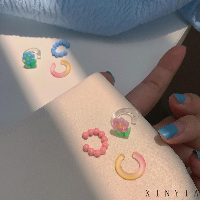 【COD】Anting Klip Tanpa Tindik Desain Bunga Untuk Wanita