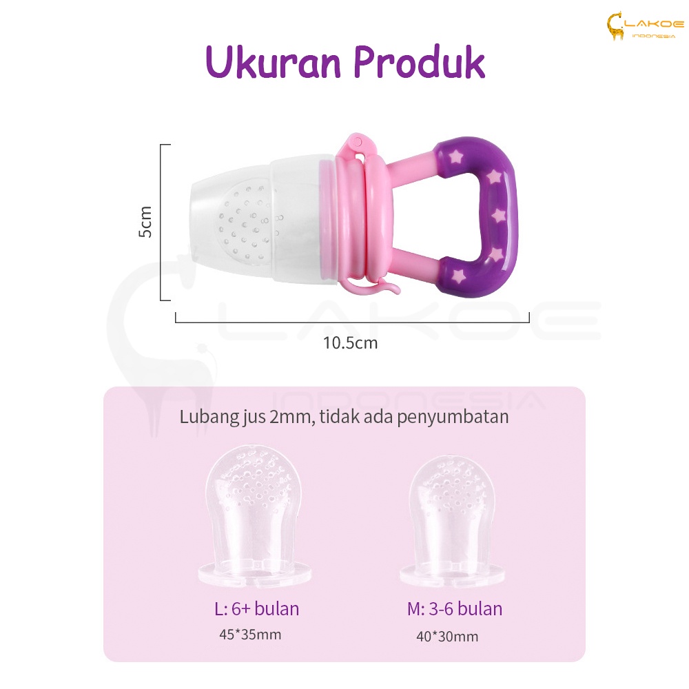 LAKOE Empeng Buah Bayi / Dot Buah Bayi / Fruit Feeder Pacifier / Baby Fruit & Food Feeder-4