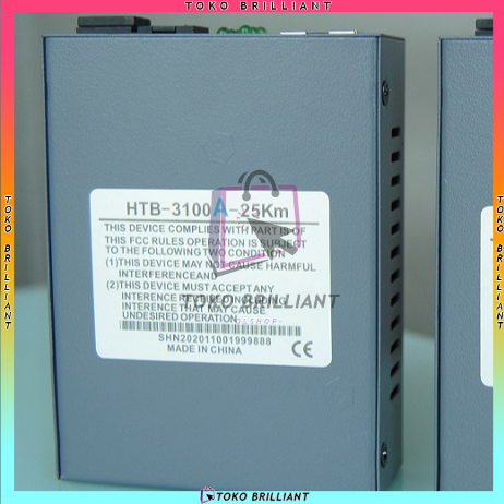 HTB-3100 Media Konverter Fiber Optik Single Mode dengan 5V 2A EU adaptor [Bayar ditempat]-HTB3100A