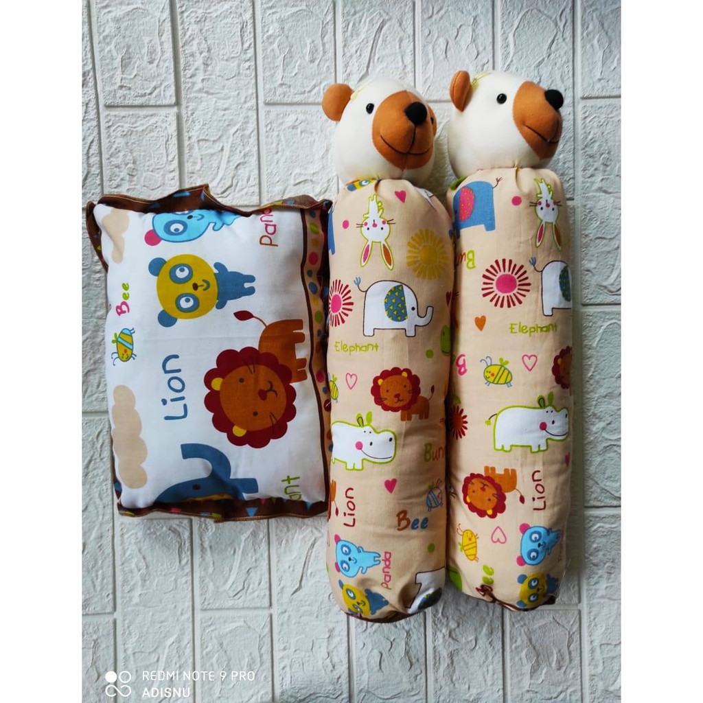 Set Bantal Guling Boneka Bayi Katun Isi Dakron