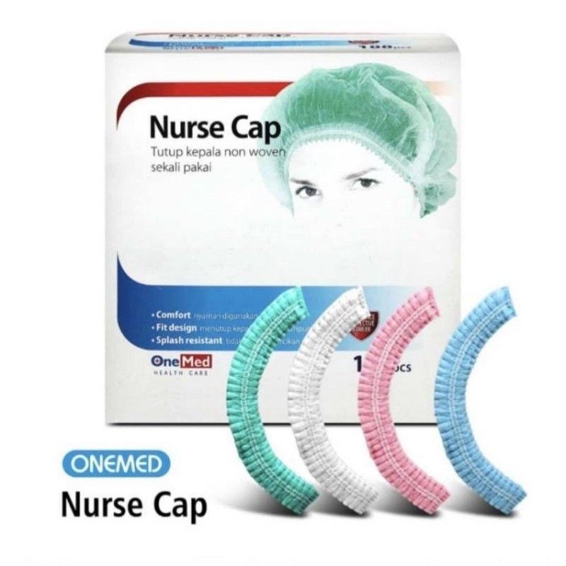 Hair Net Penutup Kepala Rambut Head Mob Surgical Shower Nurse Cap Putih Sekali Pakai Disposable