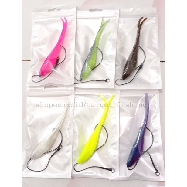 Soft Lure BABY Silencer 12cm 10gram - Umpan Casting Toman / Gabus Softbait Plus Worm Hook